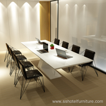 Modern Minimalist White Paint Negotiation Conference Table